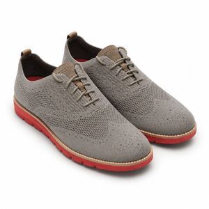 Cole Haan Zerogrand Stitchlite Wingtip Oxford Gray Red Mens 11.5M Comfort Shoes